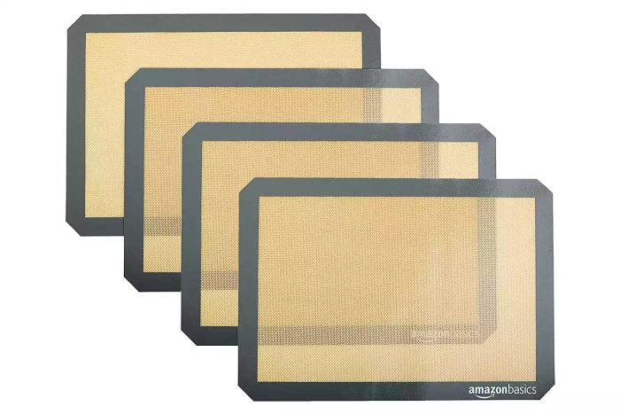 Amazon Basics Silicone, Non-Stick, Food-Safe Baking Mat - Set of 4