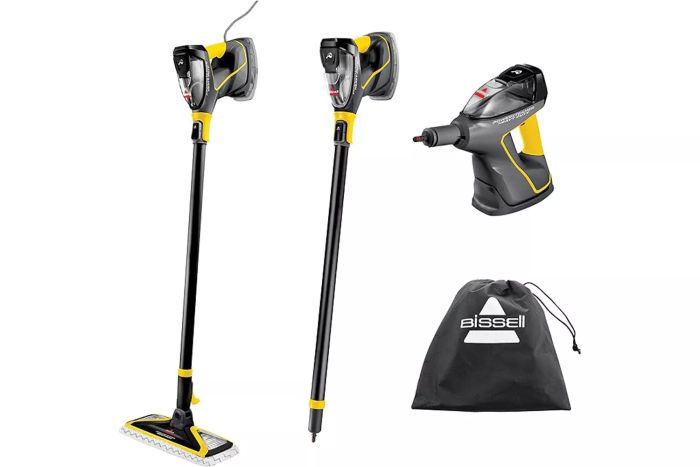 BISSELL Power Steamer Heavy Duty 3-in-1 Steam Mop and Handheld SteamShot for versatile steam cleaning solutions.