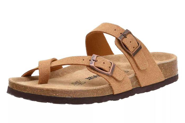Amazon CUSHIONAIRE Women's Luna Sandal with Comfortable Cork Footbed