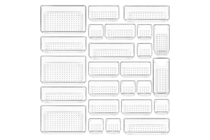 Amazon offers the Vtopmart 25 PCS Clear Plastic Drawer Organizers Set – ideal for keeping your items neatly arranged.