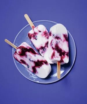 Blackberry Yogurt Popsicles