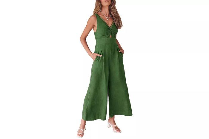 ANRABESS Women's Summer Wide Leg Linen Jumpsuit