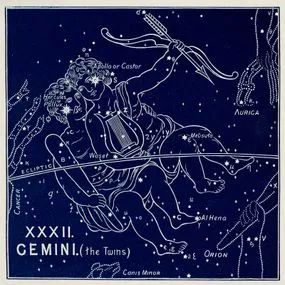 A drawing of the Gemini constellation