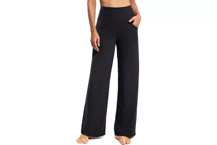 Promover Stretchable Wide-Leg Yoga Pants for Women with Pockets