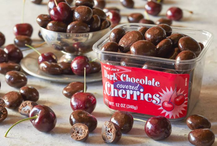 Dark chocolate cherries
