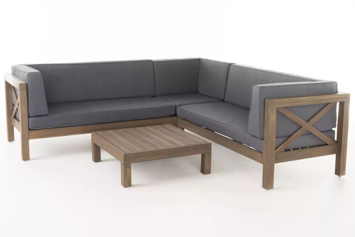 The Luthersville 4-Piece Sectional Sofa Set with Cushions offers a perfect combination of luxurious seating and modern style.