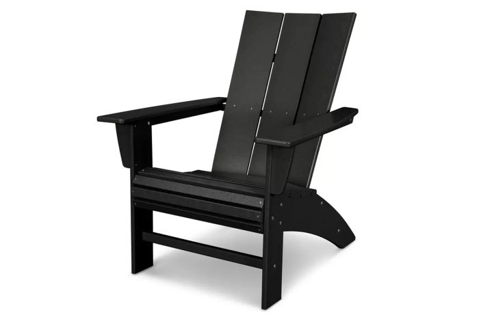 Polywood Modern Curveback Adirondack Chair, the perfect blend of style and comfort for your outdoor space.