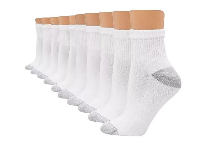 Amazon Hanes Women's Value, Crew Soft Moisture-Wicking Socks, Available in 10 and 14-Packs