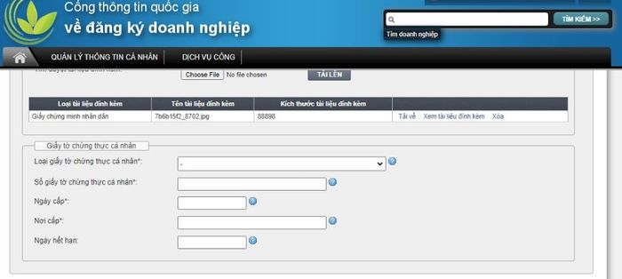 Quy trình đăng ký tài khoản kinh doanh trên Cổng thông tin quốc gia về Đăng ký doanh nghiệp.