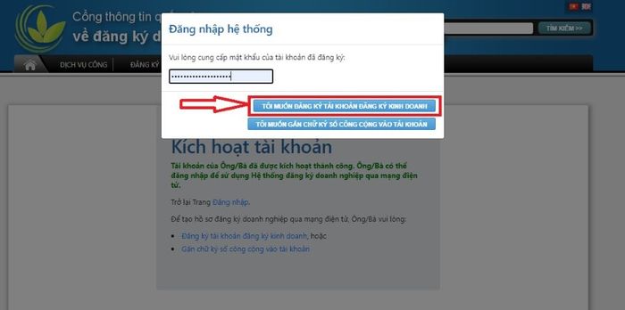 Hướng dẫn cách thức đăng ký tài khoản kinh doanh trên Cổng thông tin quốc gia về Đăng ký Doanh nghiệp.