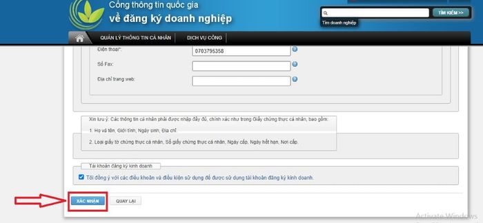 Hướng dẫn quy trình đăng ký tài khoản kinh doanh trên Cổng thông tin quốc gia về Đăng ký Doanh nghiệp (ĐKDN).