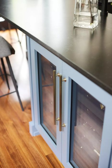 Wine Fridge Built into the Island