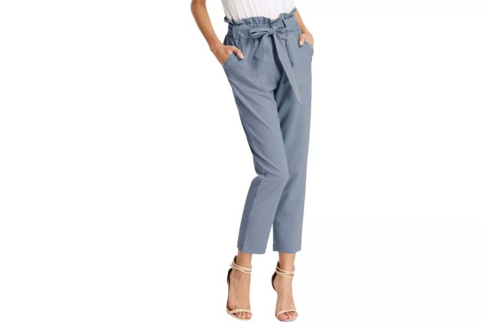 GRACE KARIN Women's Paper Bag Waist Pants Slim Fit Casual Office Pencil Pants