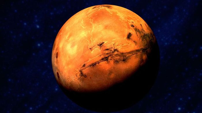 Mars under the shadow of a partial eclipse