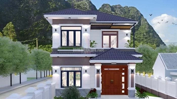 Mẫu nhà 1 trệt 1 lầu 1 sân thượng mái Nhật là kiểu nhà được ưa chuộng nhất hiện nay.