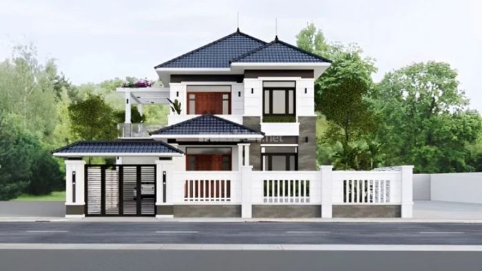 Khám phá các mẫu nhà 1 trệt 1 lầu 1 sân thượng với mái Nhật.