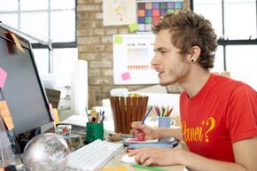 A person working at their computer.