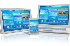 Laptop, tablet, and smartphone are often grouped together as modern portable computing devices.