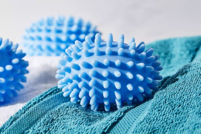 A close-up view of Nellie's Dryerballs.