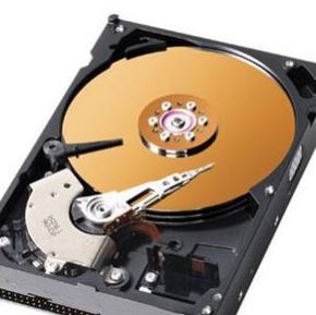 A hard disk located inside a computer hard drive.