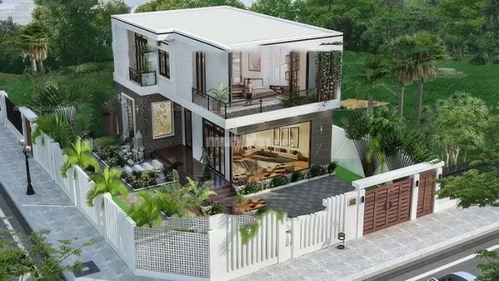 Mẫu 18: Biệt thự với không gian được quan sát từ trên cao, mang đến góc nhìn ấn tượng