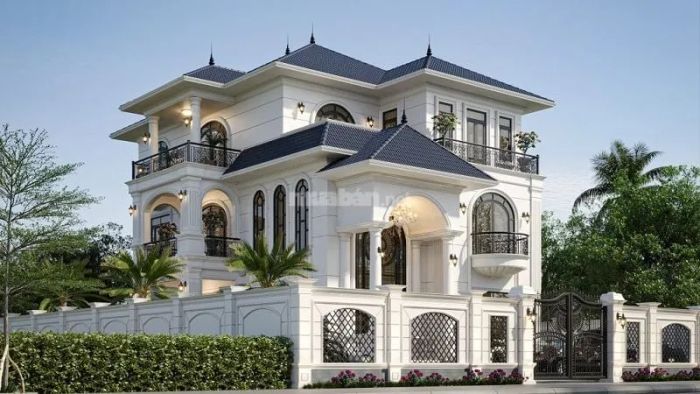 Mẫu 3: Biệt thự mang đậm phong cách tân cổ điển với thiết kế thanh thoát và sang trọng