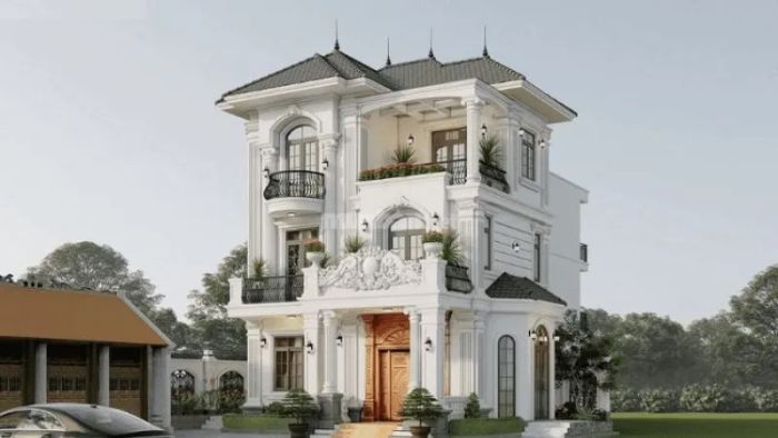 Biệt thự được thiết kế theo phong cách tân cổ điển luôn tạo ấn tượng mạnh mẽ với sự kết hợp hoàn hảo giữa cổ điển và hiện đại.