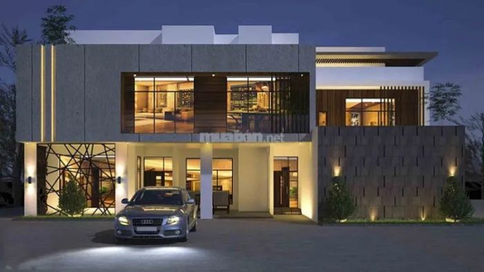 Mẫu 14: Biệt thự theo phong cách tối giản với những đường nét thiết kế thanh thoát và tinh tế