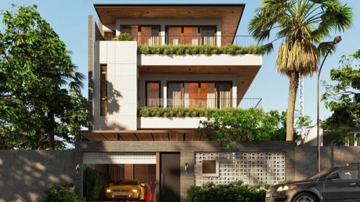 Mẫu 26: Biệt thự 2 tầng hiện đại, thiết kế theo phong cách tinh tế và trẻ trung