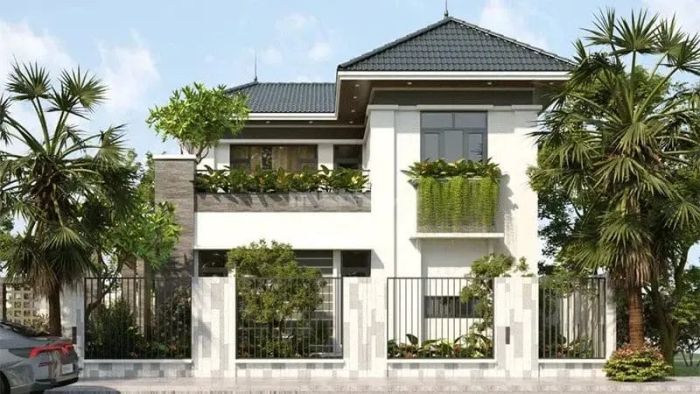 Mẫu 17: Kiến trúc nổi bật với thiết kế mái nhọn độc đáo, tạo sự khác biệt