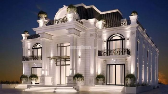 Màu trắng là tông màu chủ yếu khi thiết kế biệt thự kiểu Pháp, tạo nên sự tinh tế và thanh lịch.