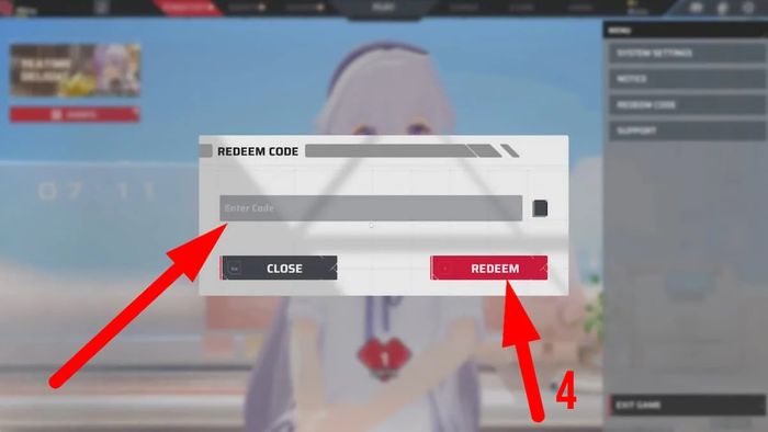 Hướng dẫn nhập mã code Strinova Roblox - Bước 3