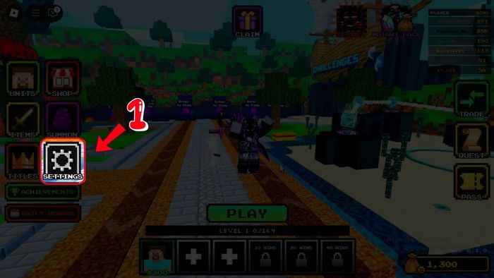 Hướng dẫn nhập mã code Craft Tower Defense - bước 1