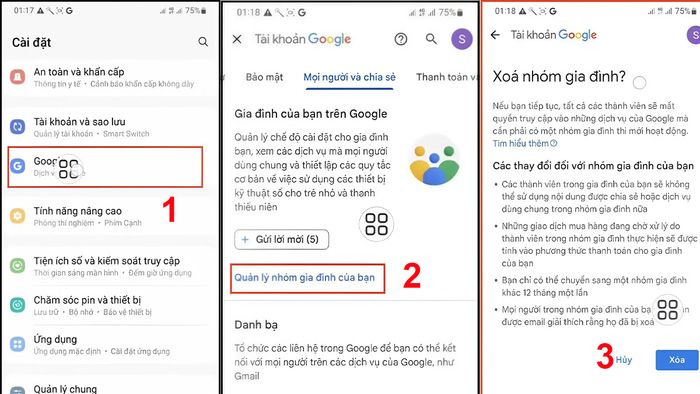 Hướng dẫn cách tắt Family Link và vô hiệu hóa ứng dụng.