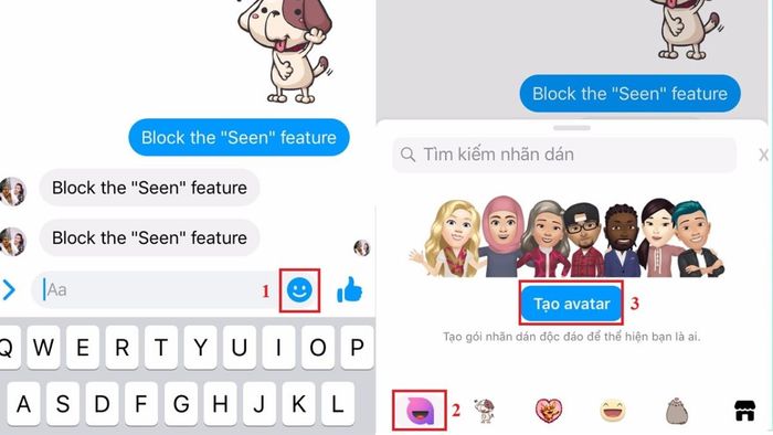 Hướng dẫn tạo nhãn dán Messenger khi chưa có Avatar trên Facebook - bước 2