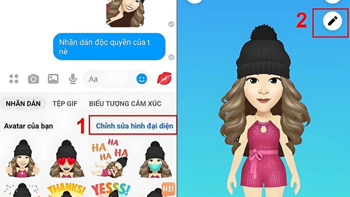 Hướng dẫn chỉnh sửa nhãn dán Messenger