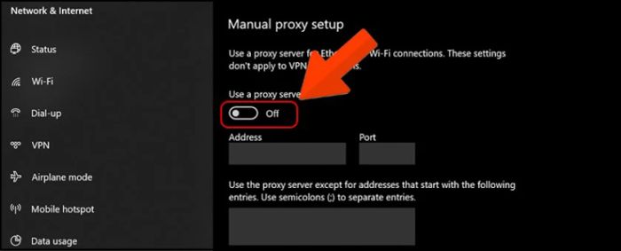 Khi gặp lỗi, hãy kiểm tra lại cài đặt proxy của bạn để đảm bảo rằng nó không gây ra vấn đề.