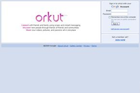 Orkut's homepage offers a clean layout for users to explore.