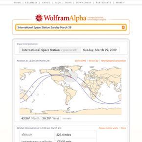 A glimpse of a results page from Wolfram|Alpha.