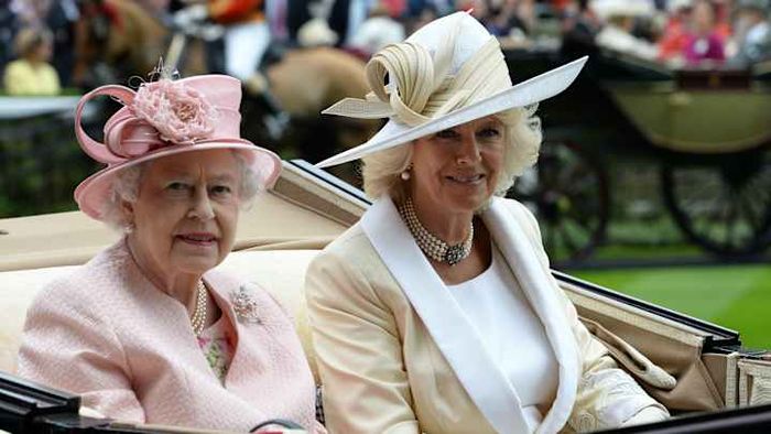 Queen Elizabeth II and Camilla, Duchess of Cornwall, at the Royal Ascot in 2013.