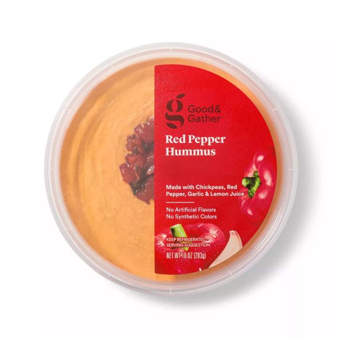Red Pepper Hummus offers a deliciously smooth blend of spices and creamy texture that elevates any meal or snack.