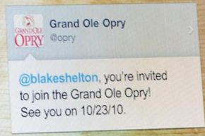 tweet sent from the Grand Ole Opry
