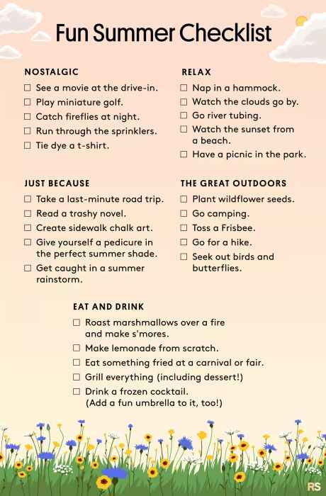 Summer Adventure Checklist