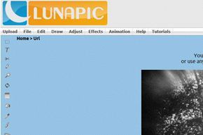 screenshot of the Lunapic photo editing tool
