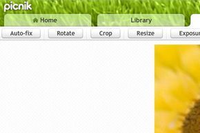 screenshot of the Picnik photo editor interface