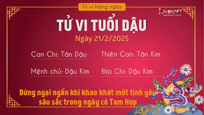 Tử vi hàng ngày 21/2/2025 của 12 con giáp - Dậu