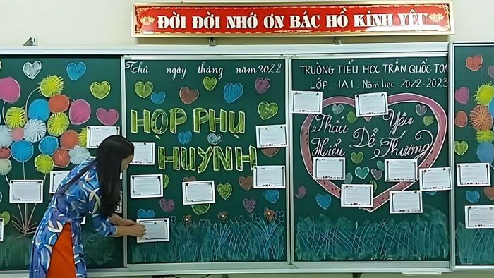 Các kiểu trang trí bảng họp phụ huynh