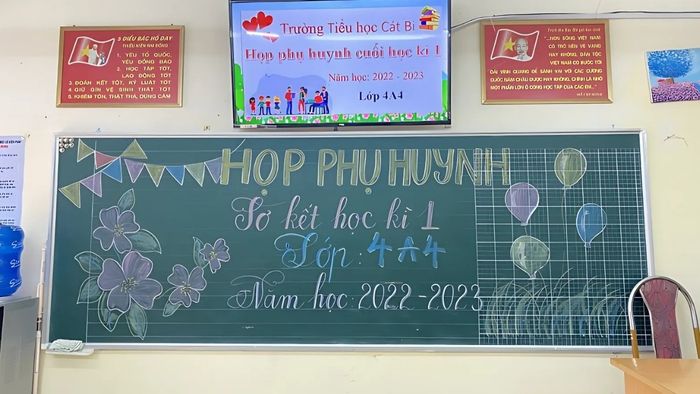 sáng tạo trang trí bảng họp phụ huynh