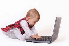 baby using a computer