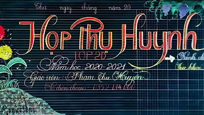 Mẫu trang trí bảng cho buổi họp phụ huynh